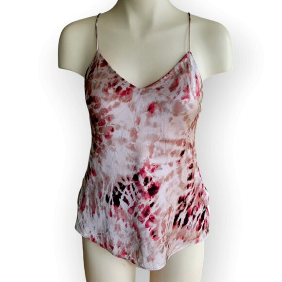 Silk CAMI NYC Raine Blush Tie Dye V-Neck XS - Picture 4 of 11